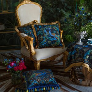 Peacock Velvet Throw Pillow Case